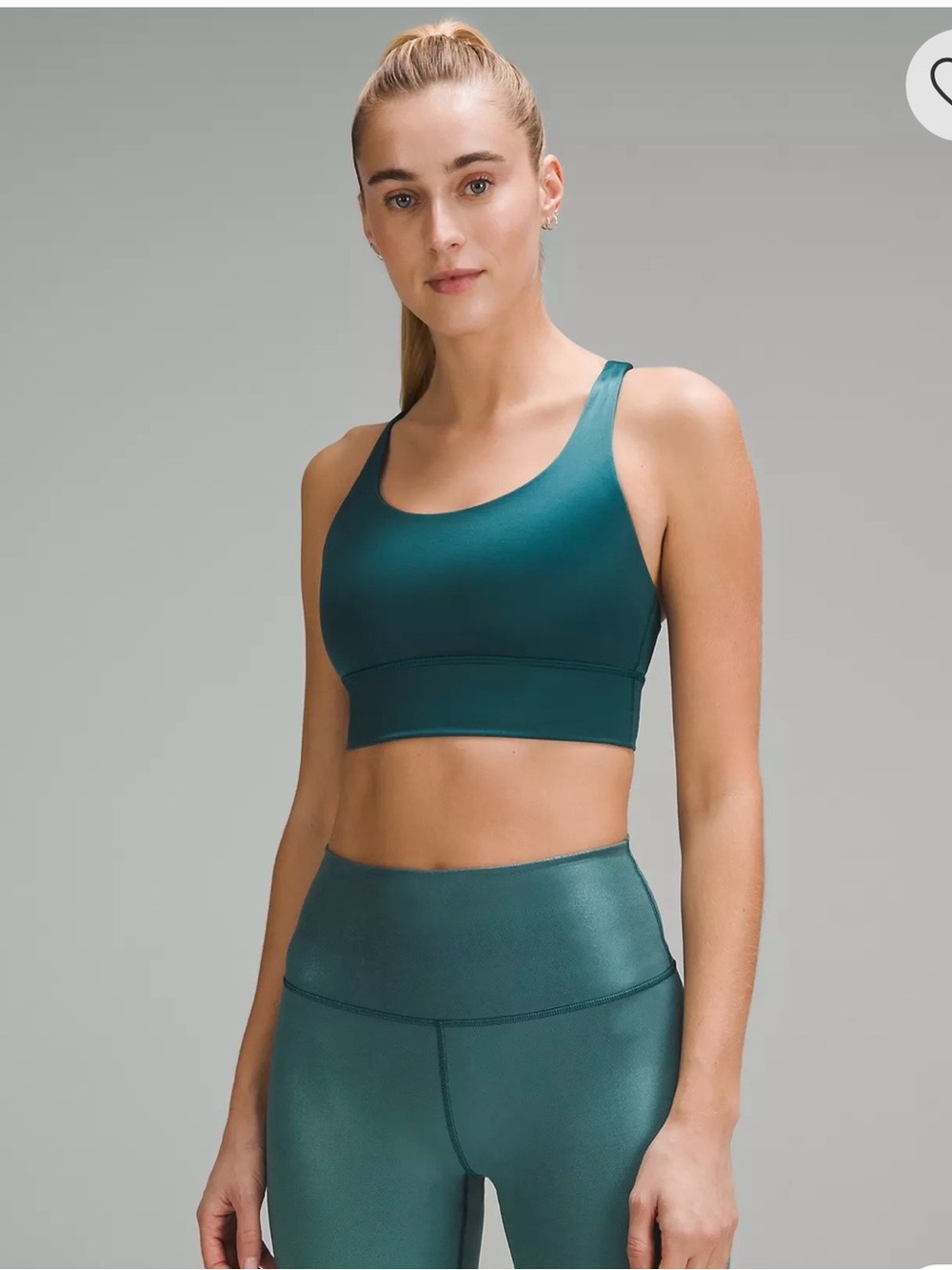 lululemon athletica energy longline bra is Storm Teal Foil - Size 6